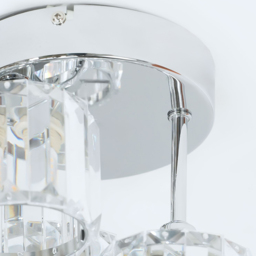 ValueLights Beth Chrome 3 Way Clear LED Glass Drop Ceiling Light - Size: 20 x 19.5 x 18.5cm - Silver - Wilko - thumbnail 6