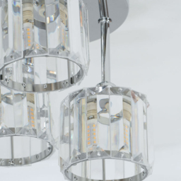 ValueLights Beth Chrome 3 Way Clear LED Glass Drop Ceiling Light - Size: 20 x 19.5 x 18.5cm - Silver - Wilko - thumbnail 5