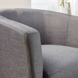 Home Source Bedford Light Grey Padded Tub Chair - Size: Single - Wilko - thumbnail 4