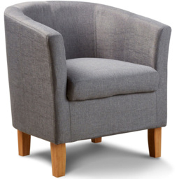 Home Source Bedford Light Grey Padded Tub Chair - Size: Single - Wilko - thumbnail 3