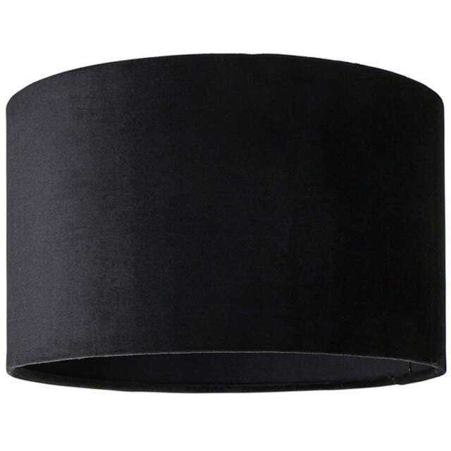 ValueLights Reni Black Velvet Small Drum Ceiling Lamp Shade 25cm - Size: 15 x 25 x 25cm - Wilko - image 1