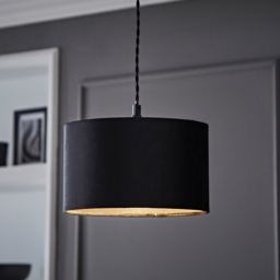 ValueLights Reni Black Velvet Small Drum Ceiling Lamp Shade 25cm - Size: 15 x 25 x 25cm - Wilko - thumbnail 3