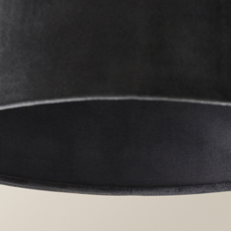 ValueLights Reni Black Velvet Small Drum Ceiling Lamp Shade 25cm - Size: 15 x 25 x 25cm - Wilko - thumbnail 5