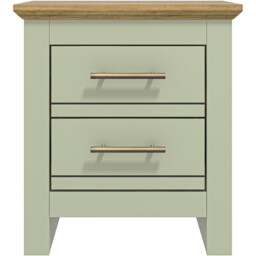 Bexley 2 Drawer Sage Green Bedside Table - Wilko - thumbnail 2