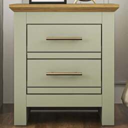 Bexley 2 Drawer Sage Green Bedside Table - Wilko - thumbnail 1