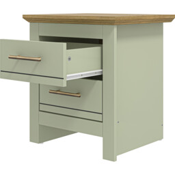 Bexley 2 Drawer Sage Green Bedside Table - Wilko - thumbnail 7