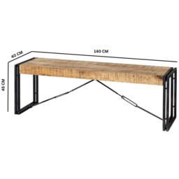 Brooklyn Carnaby 2 Seater Industrial Metal and Wood Bench - Brown - Wilko - thumbnail 6