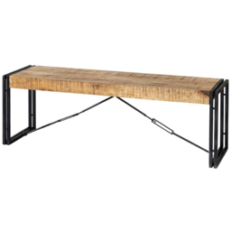 Brooklyn Carnaby 2 Seater Industrial Metal and Wood Bench - Brown - Wilko - thumbnail 3