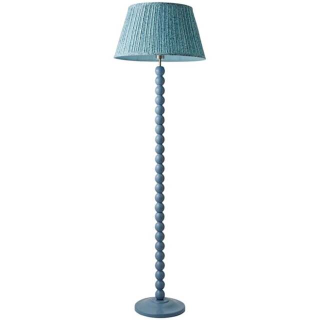 ValueLights Leaf Pleated Shade Pastel Blue Bobbin LED Floor Lamp with Bulb - Size: 150 x 45 x 45cm - Wilko - image 1