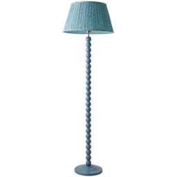 ValueLights Leaf Pleated Shade Pastel Blue Bobbin LED Floor Lamp with Bulb - Size: 150 x 45 x 45cm - Wilko
