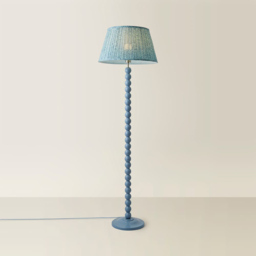 ValueLights Leaf Pleated Shade Pastel Blue Bobbin LED Floor Lamp with Bulb - Size: 150 x 45 x 45cm - Wilko - thumbnail 5