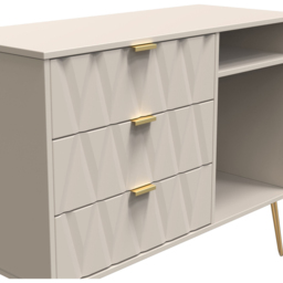 Crowndale Diamond 3 Drawer 2 Shelf Kashmir Matt TV Unit Ready Assembled - Size: 75 x 97 x 40cm - Wilko - thumbnail 5