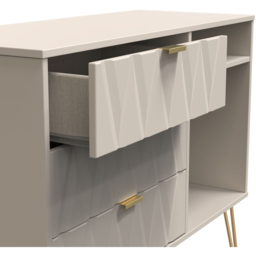 Crowndale Diamond 3 Drawer 2 Shelf Kashmir Matt TV Unit Ready Assembled - Size: 75 x 97 x 40cm - Wilko - thumbnail 6