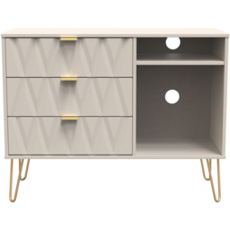 Crowndale Diamond 3 Drawer 2 Shelf Kashmir Matt TV Unit Ready Assembled - Size: 75 x 97 x 40cm - Wilko - thumbnail 7
