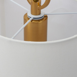 Living and Home Gold and White Fabric Lampshade Metal E27 Wall Light - Size: 36 x 20 x 22.5cm - Gold + White - Wilko - thumbnail 6