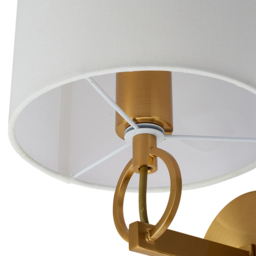 Living and Home Gold and White Fabric Lampshade Metal E27 Wall Light - Size: 36 x 20 x 22.5cm - Gold + White - Wilko - thumbnail 3