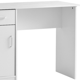 Home Source Tyler Single Door Single Drawer White Office Desk - Size: 72 x 45 x 100cm - Wilko - thumbnail 4