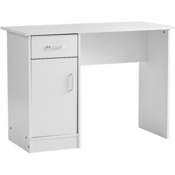 Home Source Tyler Single Door Single Drawer White Office Desk - Size: 72 x 45 x 100cm - Wilko - thumbnail 3
