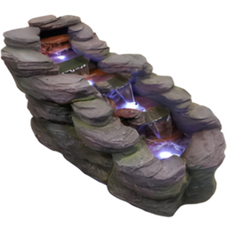 Tranquillity Zen Stone LED Solar Water Feature - Size: 54 x 98 x 57cm - Grey - Wilko