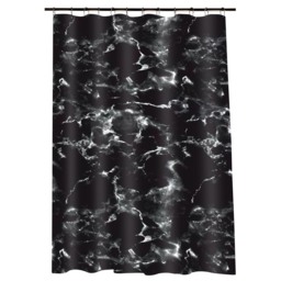 Black Marble Shower Curtain 180 x 180cm - Wilko - thumbnail 3