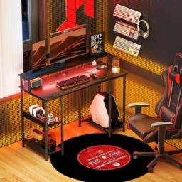 HOMCOM Black Reversible Computer Desk with Storage - Size: 89.5 x 50 x 120cm - Wilko - thumbnail 4