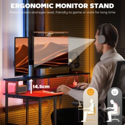 HOMCOM Black Reversible Computer Desk with Storage - Size: 89.5 x 50 x 120cm - Wilko - thumbnail 7