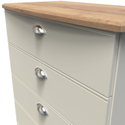 Crowndale Victoria 5 Drawer Cream Ash and Oak Chest of Drawer - Wilko - thumbnail 6