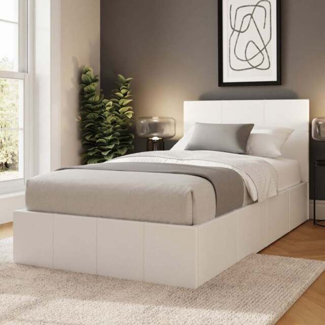 GFW Single White End Lift Ottoman Bed - Wilko - image 1