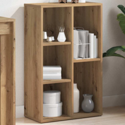 vidaXL 5 Shelf Artisan Oak Bookcase - Size: 80 x 50 x 25cm - Brown - Wilko - thumbnail 1
