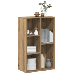 vidaXL 5 Shelf Artisan Oak Bookcase - Size: 80 x 50 x 25cm - Brown - Wilko - thumbnail 5