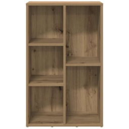 vidaXL 5 Shelf Artisan Oak Bookcase - Size: 80 x 50 x 25cm - Brown - Wilko - thumbnail 4