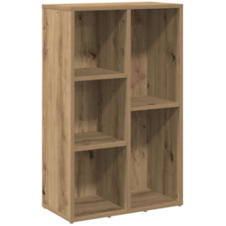vidaXL 5 Shelf Artisan Oak Bookcase - Size: 80 x 50 x 25cm - Brown - Wilko - thumbnail 3