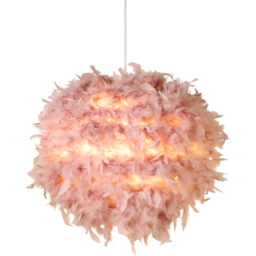 Lighting Collection Winslower Feather Dusty Pink Ceiling Lamp Shade - Size: 41.5 x 41.5 x 7.5cm - Wilko - thumbnail 4