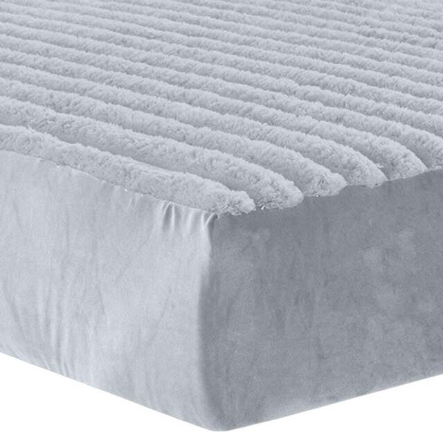 Velosso King Size Silver Jumbo Cord Fitted Bed Sheet - Wilko - image 1