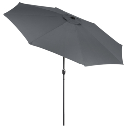 Living and Home Dark Grey Round Crank Tilt Parasol with Round Base 3m - Wilko - thumbnail 4