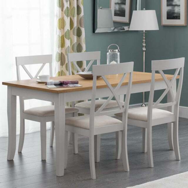 Julian Bowen Davenport 4 Seater Dining Table Oak and Elephant Grey - Wilko - image 1
