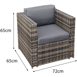 Oseasons Malta 2 Seater Walnut Grey Rattan Lounge Set - Brown - Wilko - thumbnail 4