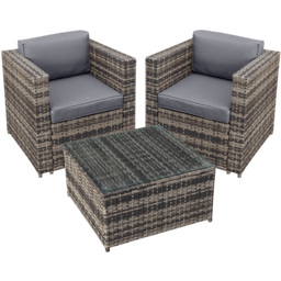 Oseasons Malta 2 Seater Walnut Grey Rattan Lounge Set - Brown - Wilko - thumbnail 3