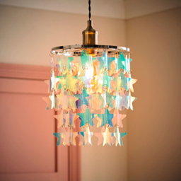 ValueLights Orla 2-Tier Iridescent Stars Easy Fit Lamp Shade - Size: 28.5 x 23 x 23cm - Multi - Wilko - thumbnail 3