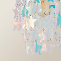 ValueLights Orla 2-Tier Iridescent Stars Easy Fit Lamp Shade - Size: 28.5 x 23 x 23cm - Multi - Wilko - thumbnail 4