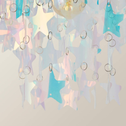 ValueLights Orla 2-Tier Iridescent Stars Easy Fit Lamp Shade - Size: 28.5 x 23 x 23cm - Multi - Wilko - thumbnail 5