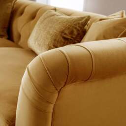 3 Seater Ochre Velvet Large Sofa - Yellow - Sofas Express - Wilko - thumbnail 3