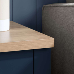 Highgate Single Drawer Navy and Oak Lamp Table - Size: 44 x 44 x 48cm - Blue - Birlea - Wilko - thumbnail 7
