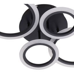 Living and Home Black and White 4 Ring LED Ceiling Light with Remote - Size: 11 x 37 x 58cm - Wilko - thumbnail 5
