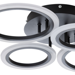 Living and Home Black and White 4 Ring LED Ceiling Light with Remote - Size: 11 x 37 x 58cm - Wilko - thumbnail 7