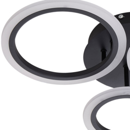 Living and Home Black and White 4 Ring LED Ceiling Light with Remote - Size: 11 x 37 x 58cm - Wilko - thumbnail 6