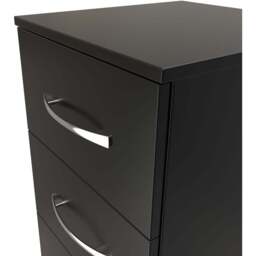 Crowndale Avon 3 Drawer Black Matt Bedside Cabinet Ready Assembled - Wilko - thumbnail 6