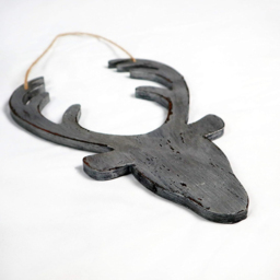 Shatchi Silver Deer Head Wooden Hanging Christmas Decoration 26cm - Size: 25 x 15 x 4cm - Wilko - thumbnail 4