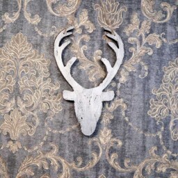 Shatchi Silver Deer Head Wooden Hanging Christmas Decoration 26cm - Size: 25 x 15 x 4cm - Wilko - thumbnail 5