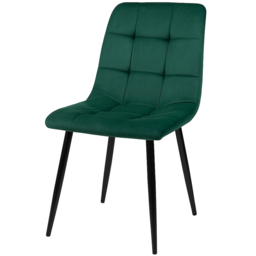 Portland 6 Seater Velvet Tufted Wooden Dining Set Green - Wilko - thumbnail 4